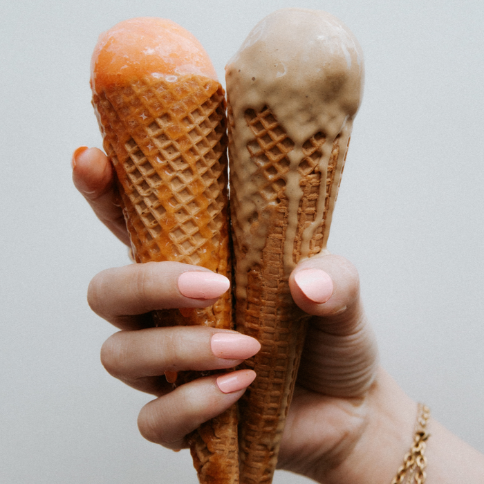 Peach Nails Icecream Cones Golden Bracelet