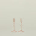 Pleated candle holders in pink