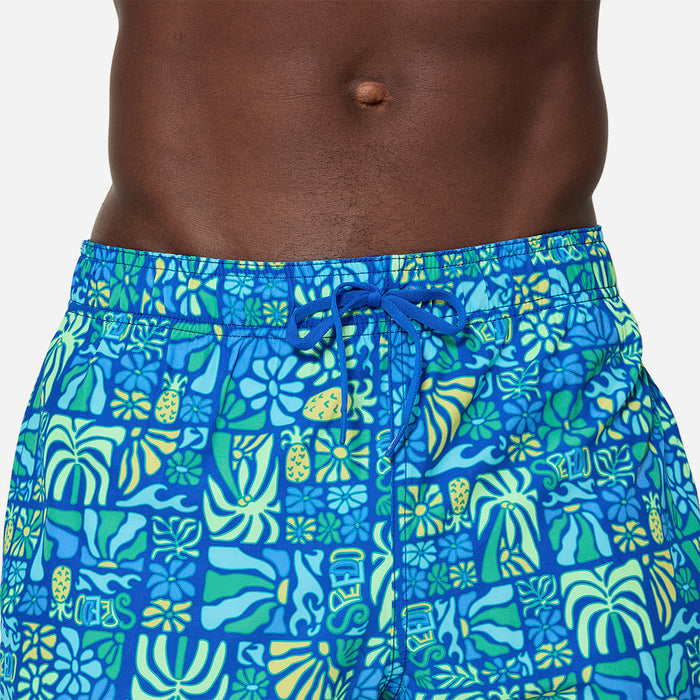Quần Bơi Nam Speedo Print Redondo Edge Volley 16" - Xanh Dương - Supersports Vietnam