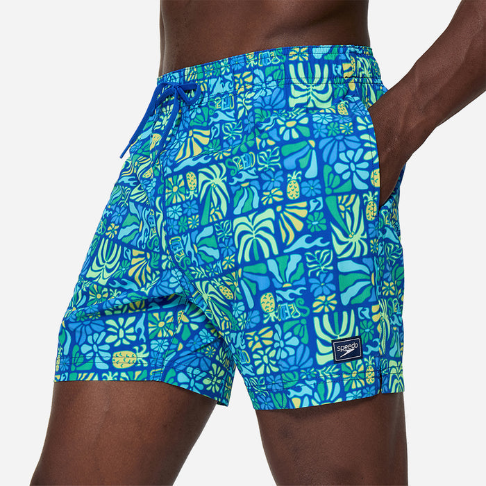 Quần Bơi Nam Speedo Print Redondo Edge Volley 16" - Xanh Dương - Supersports Vietnam