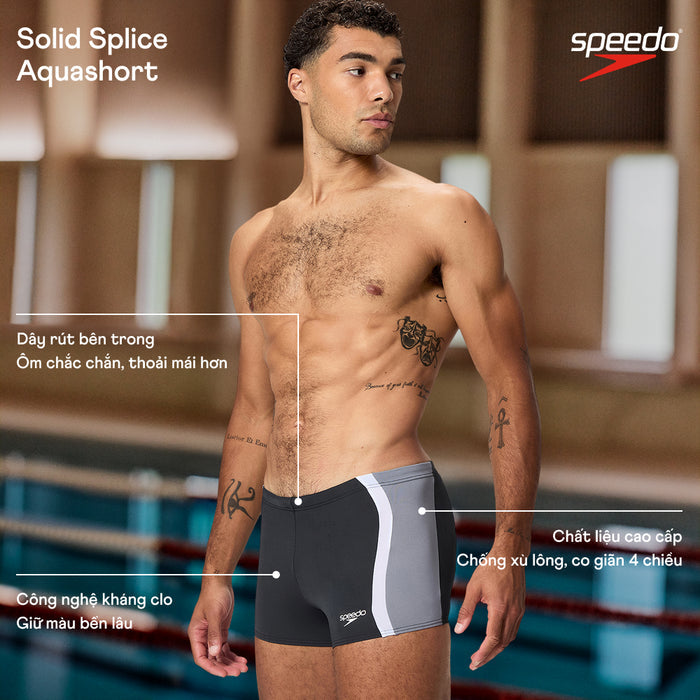 Quần Bơi Nam Speedo Solid Splice - Đen - Supersports Vietnam