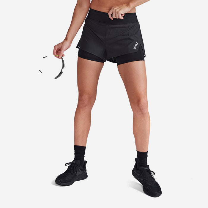 Quần Ngắn Nữ 2XU Aero 2-In-1 4 Inch - Đen - Supersports Vietnam