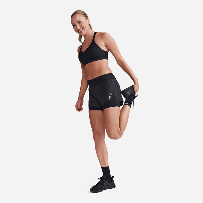 Quần Ngắn Nữ 2XU Aero 2-In-1 4 Inch - Đen - Supersports Vietnam