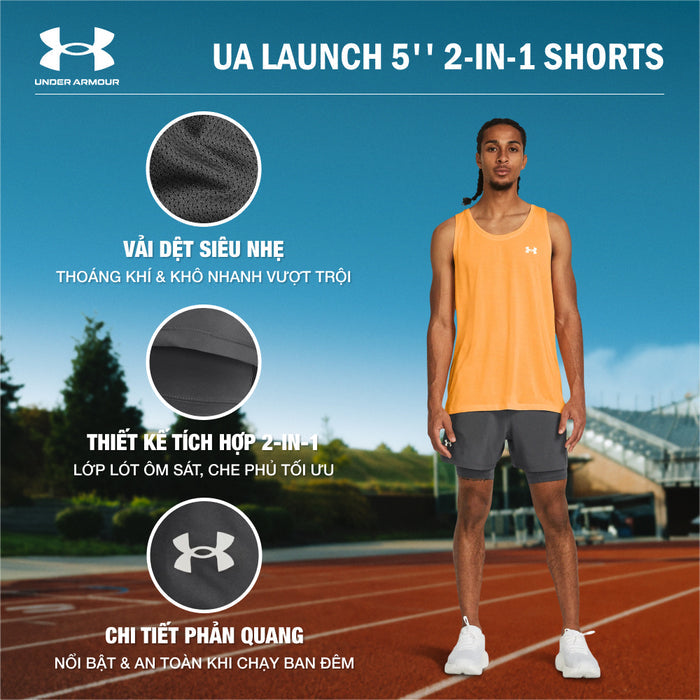 Quần Ngắn Nam Under Armour Launch 5 Inch 2-In-1 - Supersports Vietnam