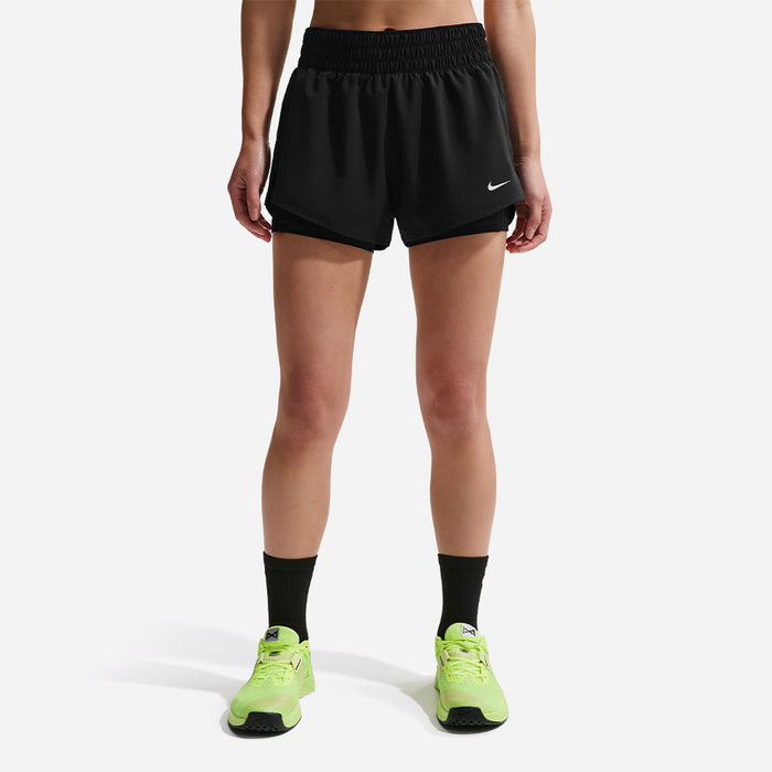 Quần Ngắn Thể Thao Nữ Nike Dri-Fit One Mid-Rise3 Inch 2-In-1 - Đen - Supersports Vietnam