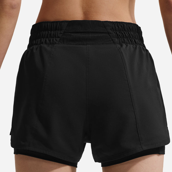Quần Ngắn Thể Thao Nữ Nike Dri-Fit One Mid-Rise3 Inch 2-In-1 - Đen - Supersports Vietnam
