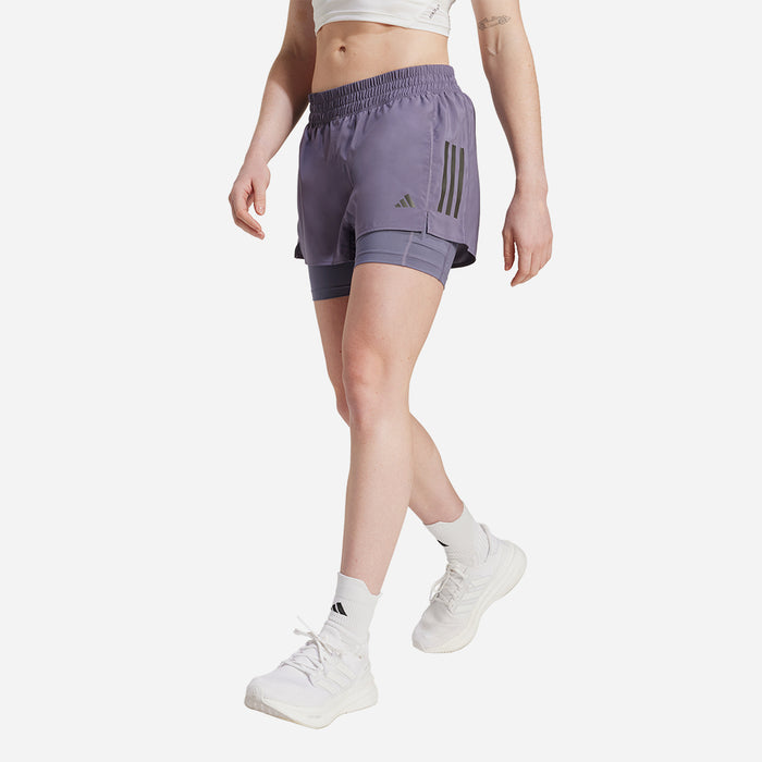 Quần Ngắn Thể Thao Nữ Adidas Own The Run Climacool 2-In-1 - Tím - Supersports Vietnam