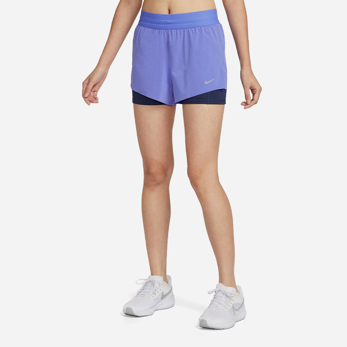 Quần Ngắn Thể Thao Nữ Nike Swift Dri-Fit Mid-Rise 2-In-1 - Tím - Supersports Vietnam