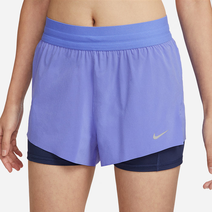 Quần Ngắn Thể Thao Nữ Nike Swift Dri-Fit Mid-Rise 2-In-1 - Tím - Supersports Vietnam