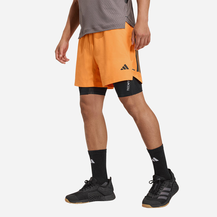 Quần Ngắn Thể Thao Nam Adidas D4T Primelift 3 Stripes - Cam - Supersports Vietnam