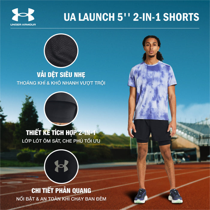 Quần Ngắn Thể Thao Nam Under Armour Launch 5 Inch 2-In-1 - Supersports Vietnam