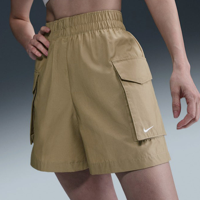 Quần Ngắn Thời Trang Nữ Nike Sportswear Essential Woven High-Waisted 5 Inch Cargo - Nâu - Supersports Vietnam
