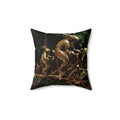 Rabbits on Tandem Bike Pillow -  Spun Polyester Square Throw Pillow with Insert