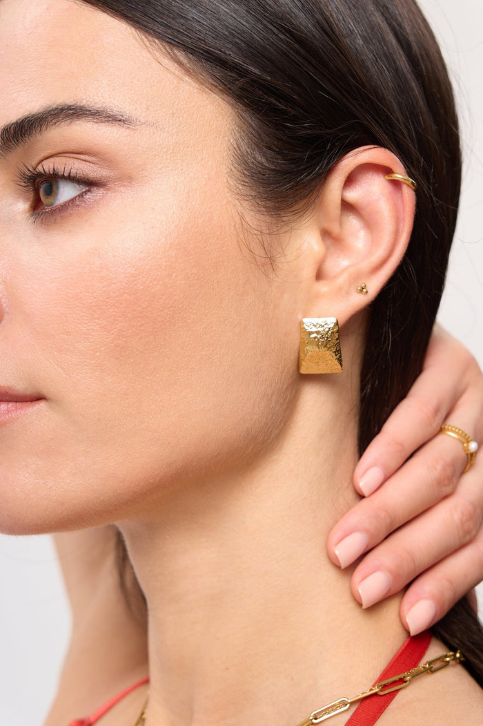 Rectangle Hammered Earrings - Flaire & Co.