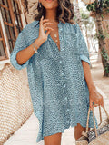 Retro Casual Loose Leopard Dress