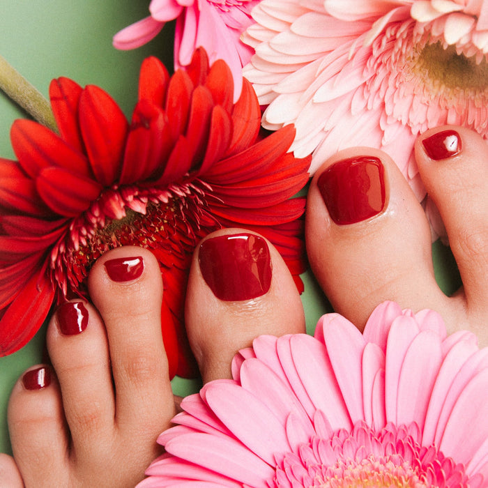 Rita red rode nagels pedicure gellak stickers