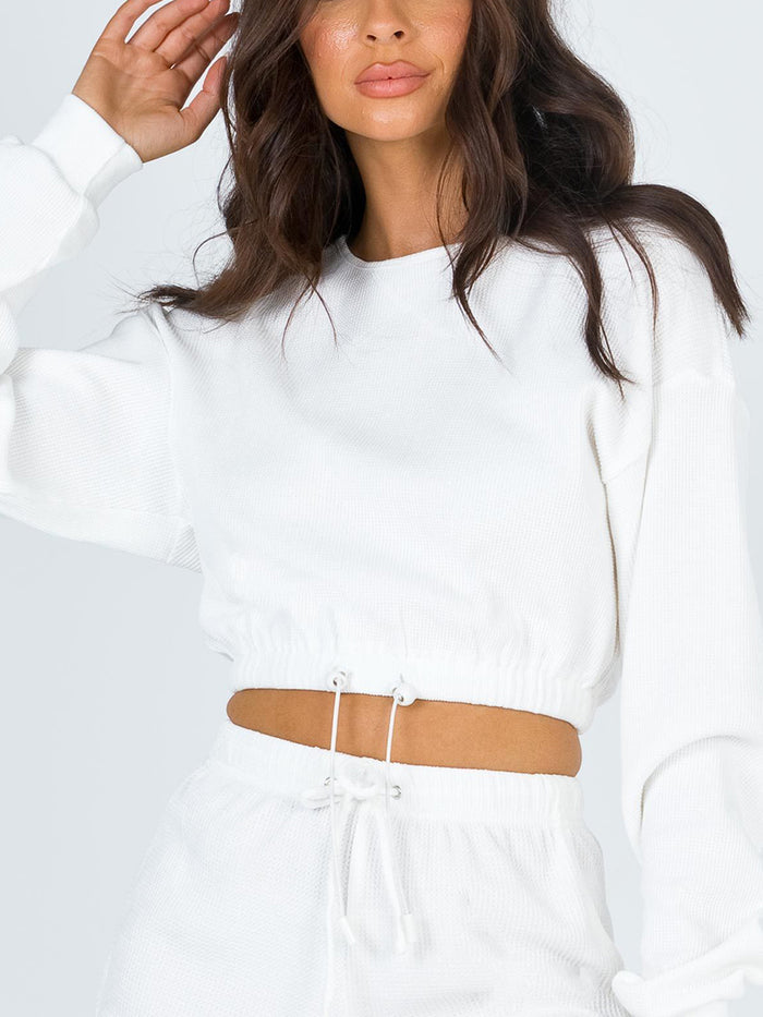Round Neck Solid Color Loose Suit