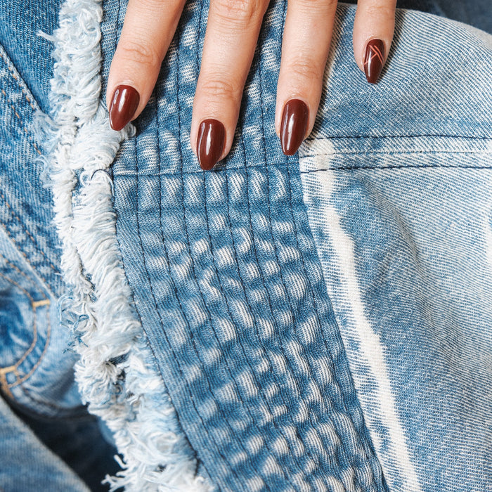 Ruby Red Maniac Nails gel nail stickers manicure close up