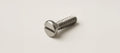 Metal screw on a light gray background