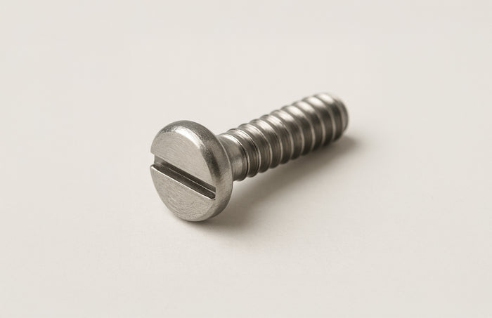 PROD_KIT_SCR_HL Metal screw on a light gray background