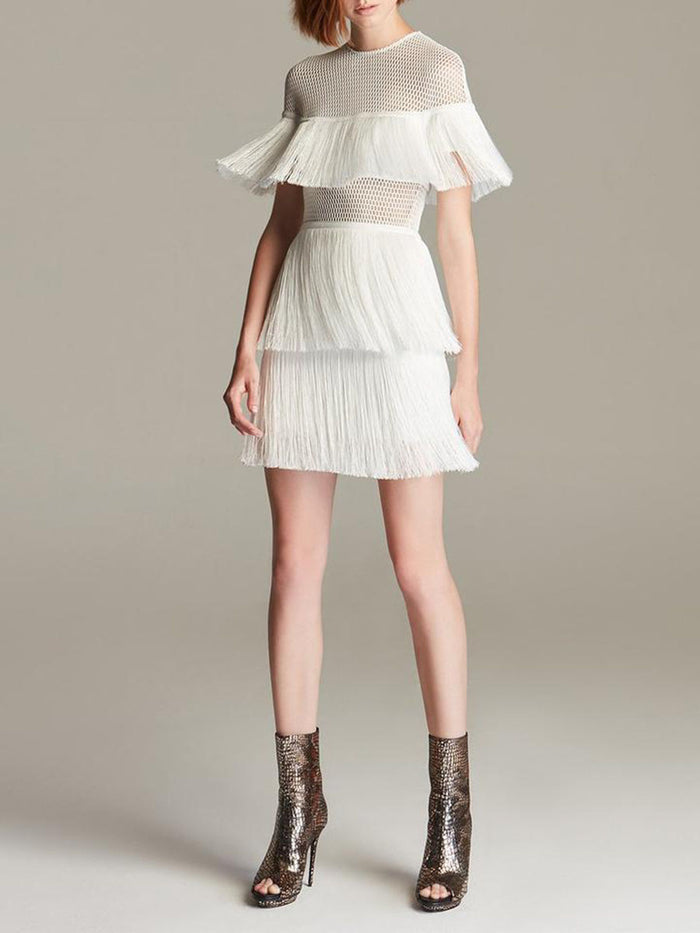 Sexy Fringed Hollow Party Dress
