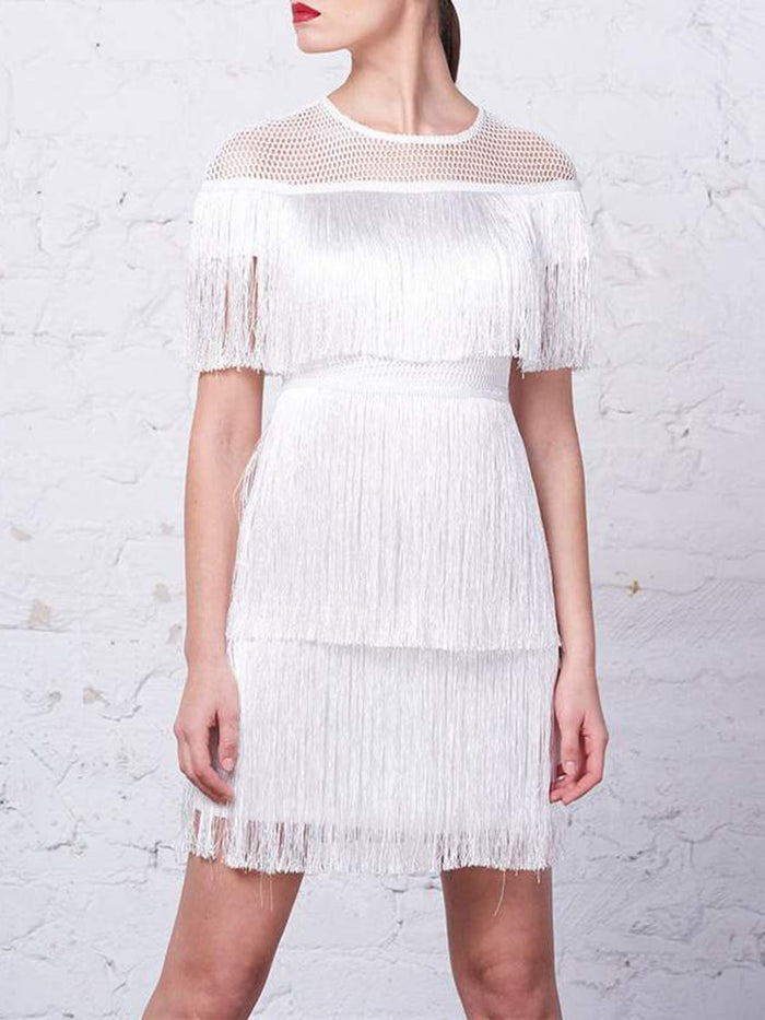 Sexy Fringed Hollow Party Dress