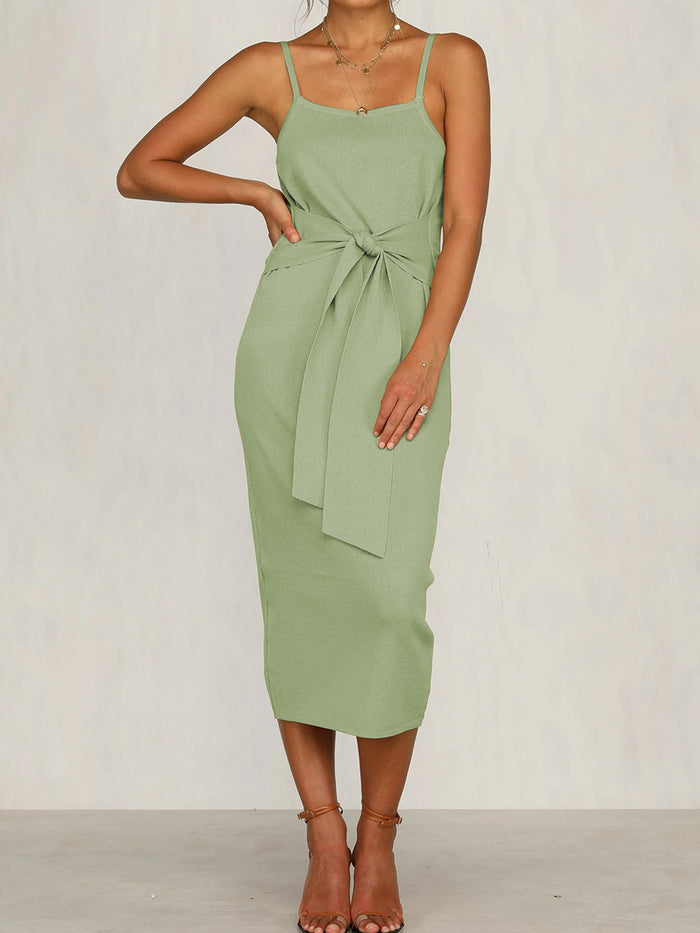 Sexy Solid Color Strapless Sleeveless Dress
