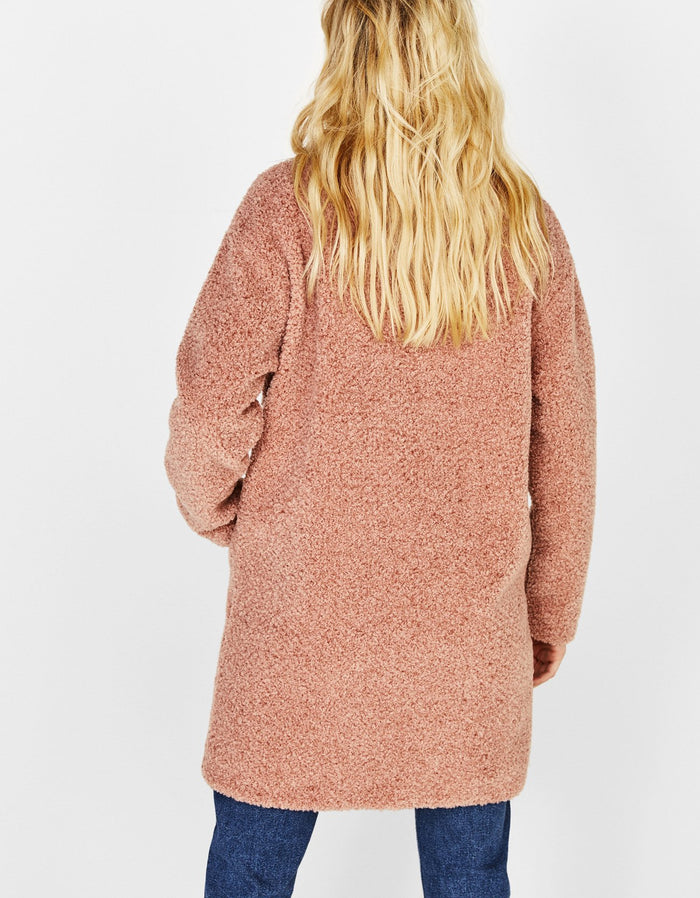 Shearling double-breasted coat