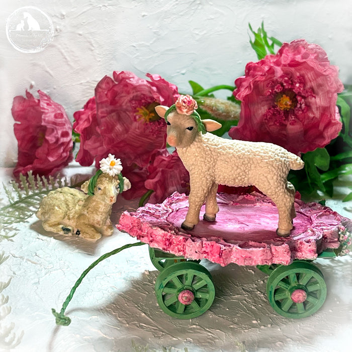 Sheep on Wheels Easter Decor (Set of 2 sheep)