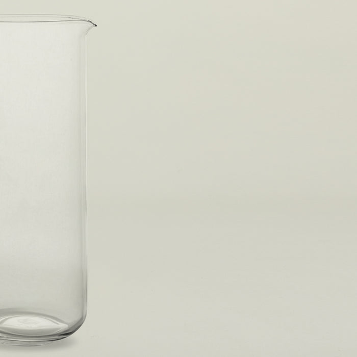 Detailed view of simple glass pitcher