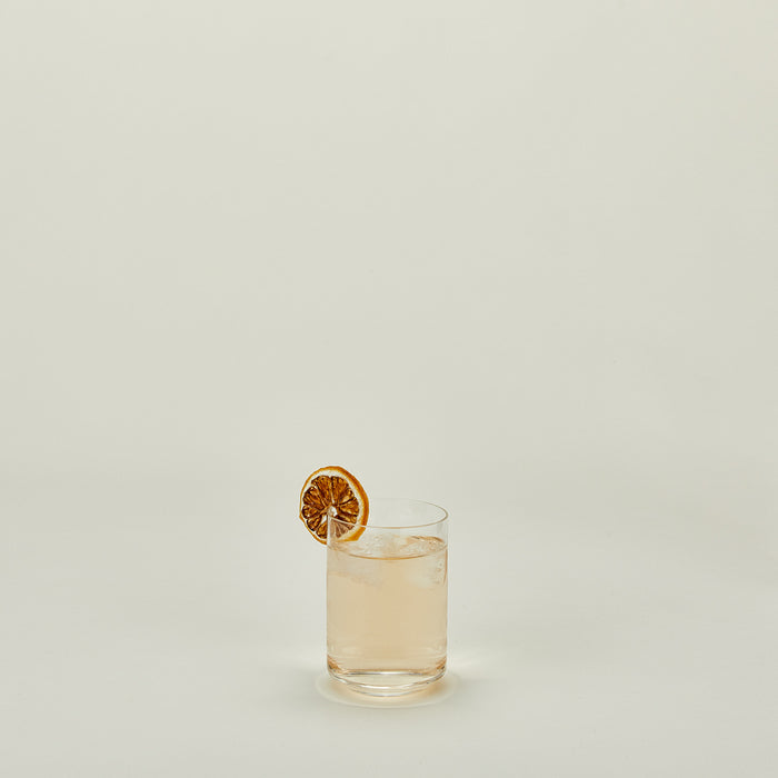 Simple glassware tumbler filled