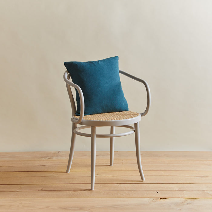Simple linen pillow in peacock