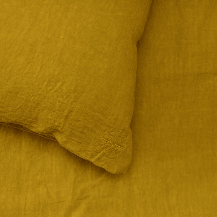 Simple Linen Euro Sham - Mustard