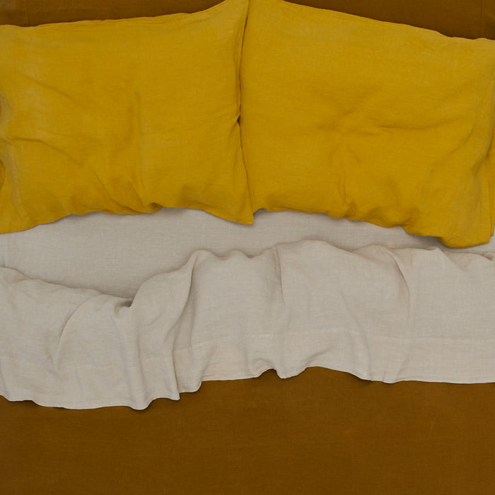 Simple Linen Fitted Sheet - Bronze