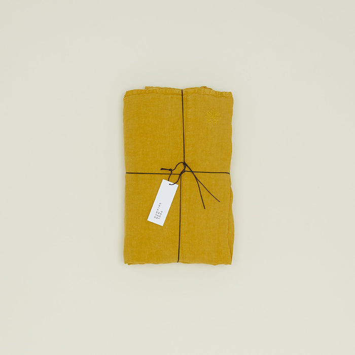 Simple Linen Flat Sheet - Mustard