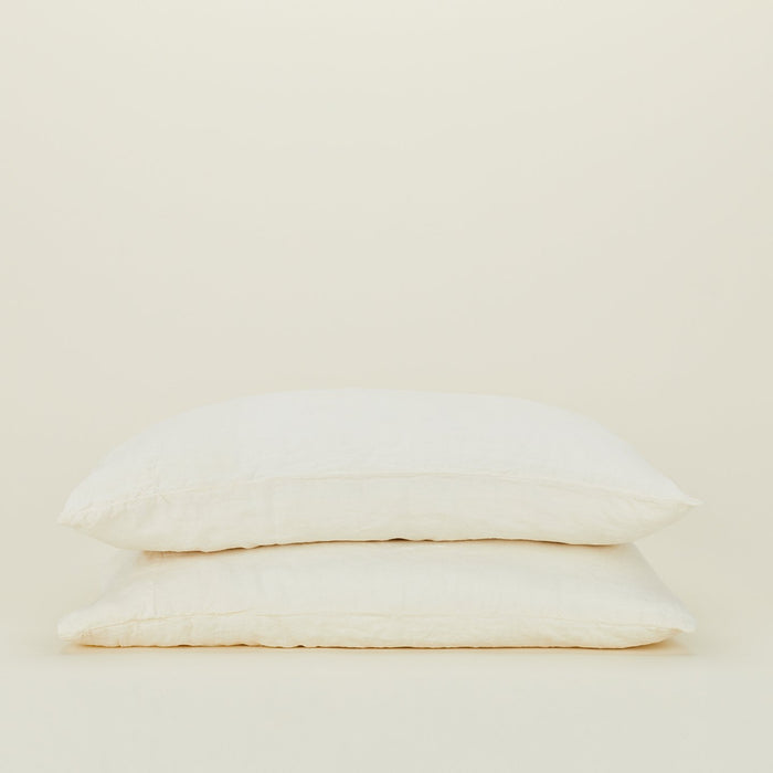 Simple Linen Pillowcases - Ivory