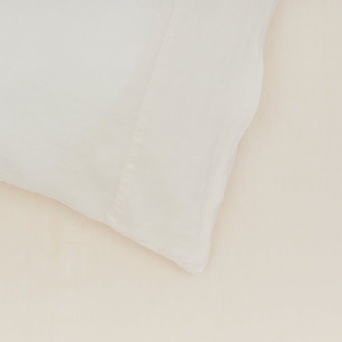 Simple Linen Pillowcases, Set of 2 - Ivory