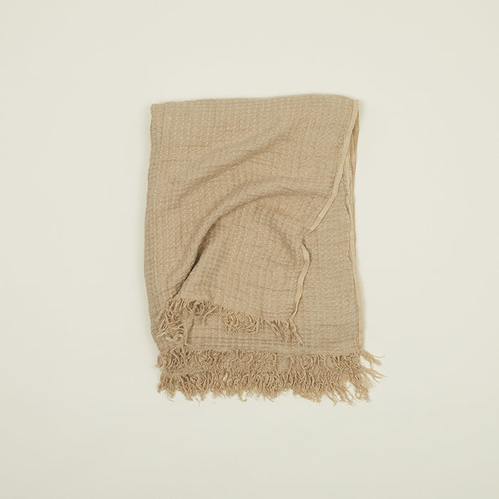 Simple Linen Throw - Flax