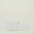 Simple Linen Zipper Pouch - Ivory