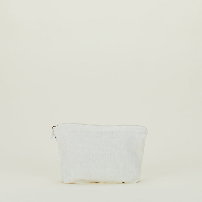 Simple Linen Zipper Pouch - Ivory