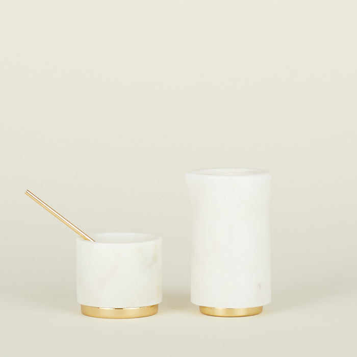 Simple Marbles Creamer and Simple Marble Sugar + Salt Dish
