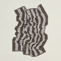 Oversized Simple Striped Terry Towel in light grey and dark grey.