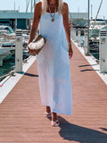 Sleeveless Solid Color Dress
