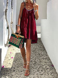 Sling Solid Color V-Neck Dress