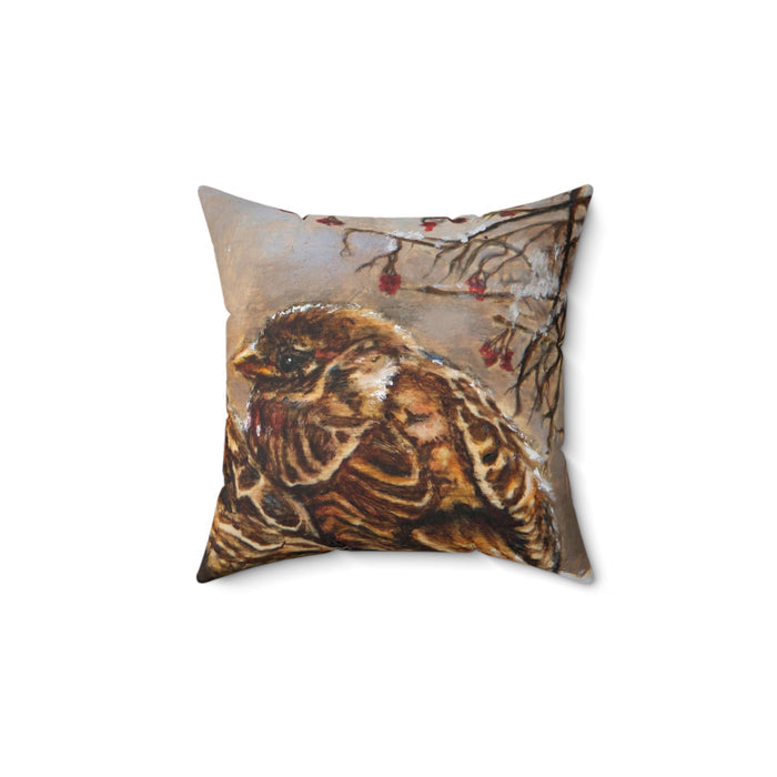 Sparrows Keeping Company Pillow -  Spun Polyester Square Throw Pillow with Insert