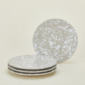 Splatterware dinnerplates set of 4 in grey and white