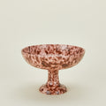 Splatterware footed bowl in blush and terracotta