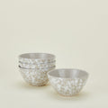 Splatterware large bowls set of 4 in white and grey