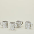 Splatterware mugs set of 4 in grey and white