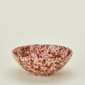 Splatterware serving bowl in blush and terracotta